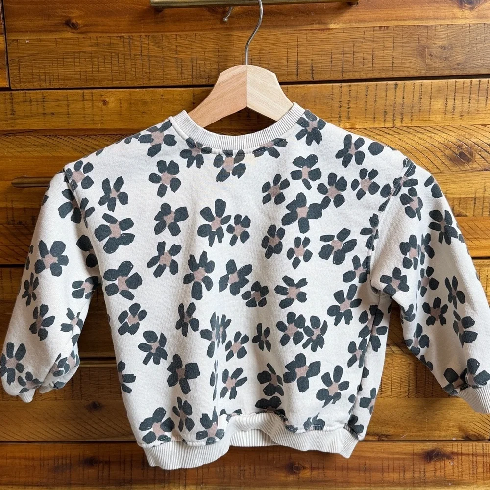 Zara Girls Floral Pattern Kids Sweatshirt